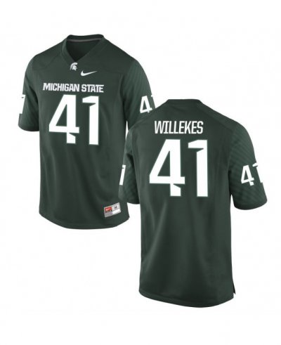 Men's Michigan State Spartans NCAA #41 Charles Willekes Green Authentic Nike Stitched College Football Jersey TS32O22SU